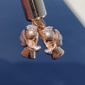 14K Yellow Gold Angel Earrings: Diamond Studs, Religious Jewelry