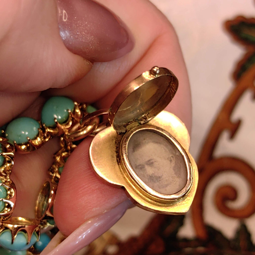 Art Nouveau 1900s  Pearl and 14k Solid Yellow Rose Champagne Gold Hand Painted Fire Enamel Women Portrait Miniature Pendant Gift for Her