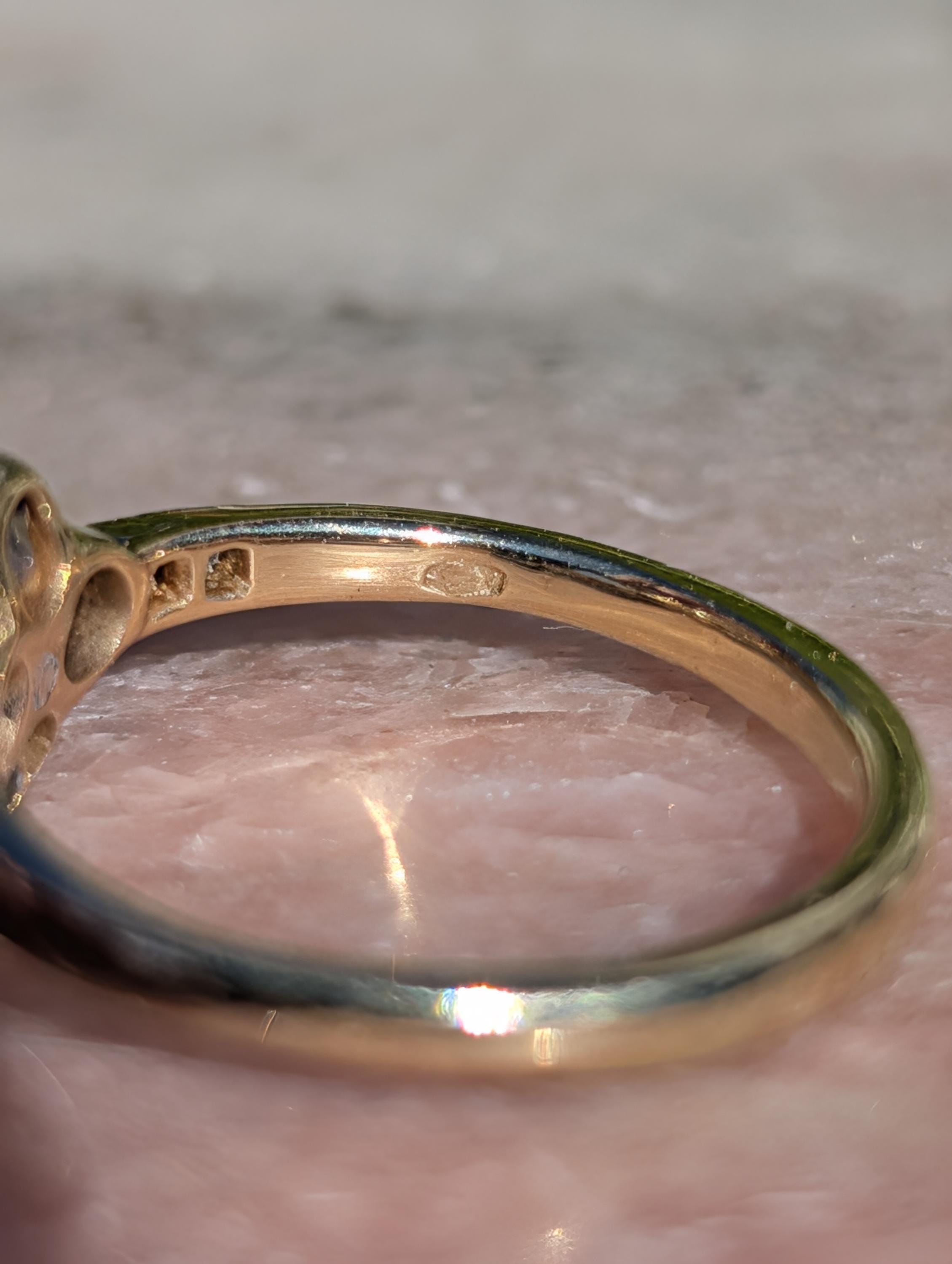 Art Deco 1920s Old European Diamond Engagement Ring 14k Yellow Gold Hungarian Hallmarked Antique Fine Jewelry Gift for Her