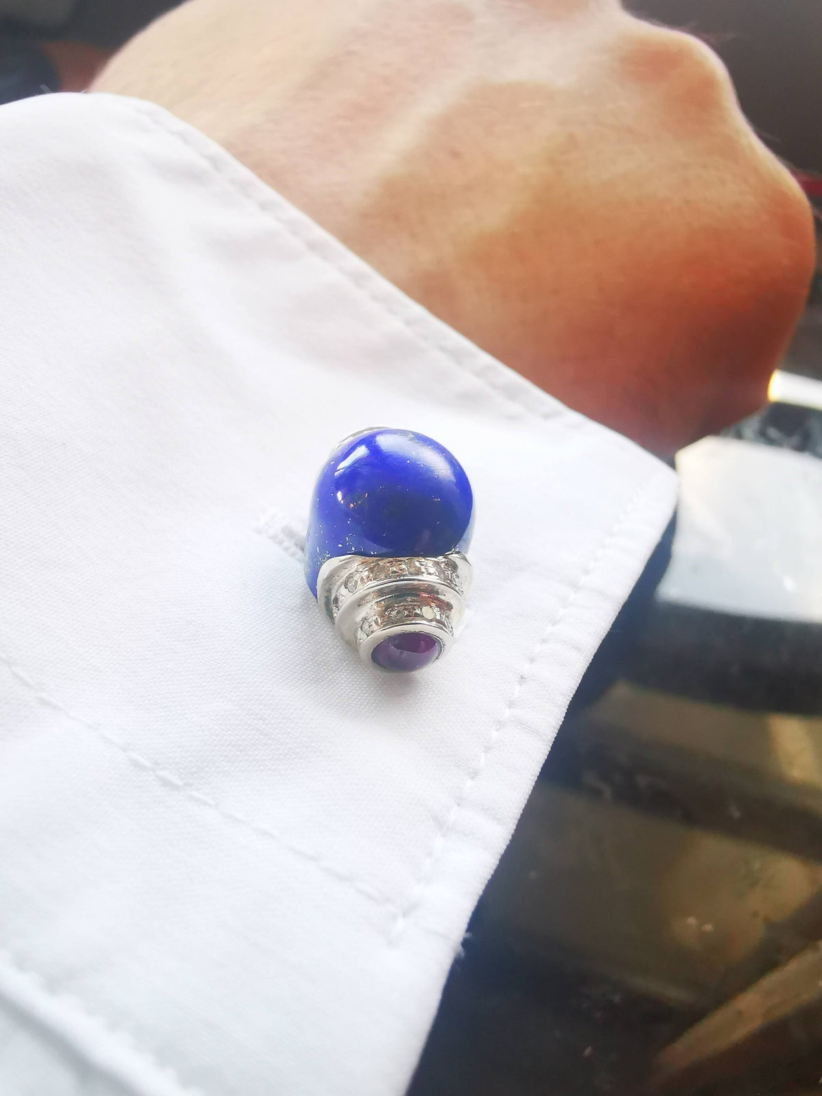 Art Deco Cufflinks Lapis Lazuli