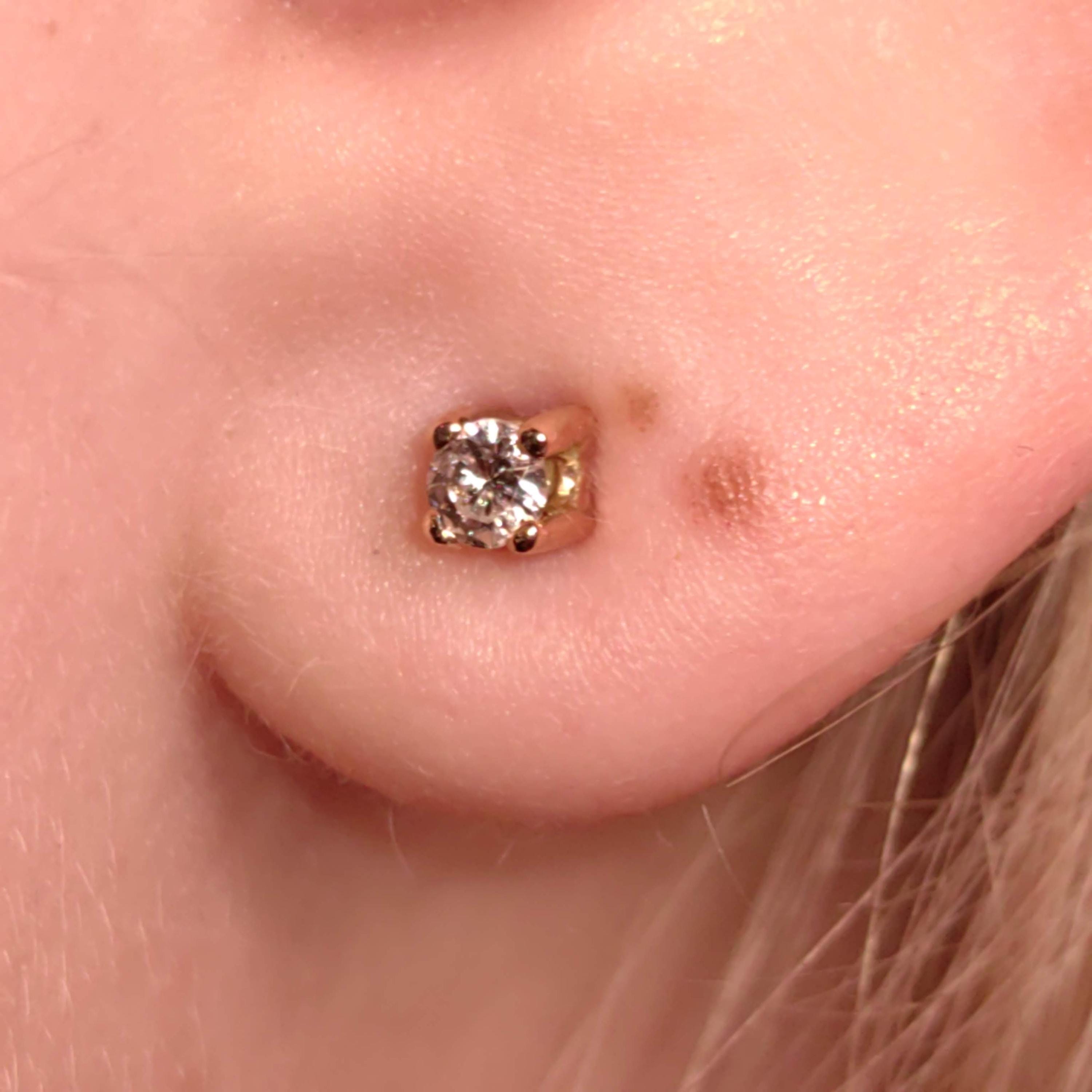 Vintage 0.18ct Diamond Solitaire Natural Elegant Classic Stud Earrings 14k  Yellow Gold Solitaire Earrings Gift for Her girlfriend Wedding
