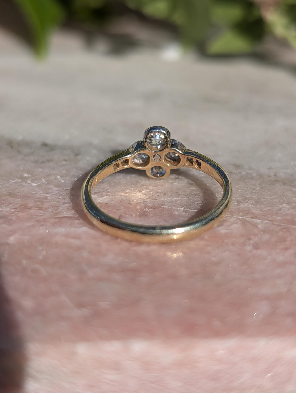 Art Deco 1920s Old European Diamond Engagement Ring 14k Yellow Gold Hungarian Hallmarked Antique Fine Jewelry Gift for Her