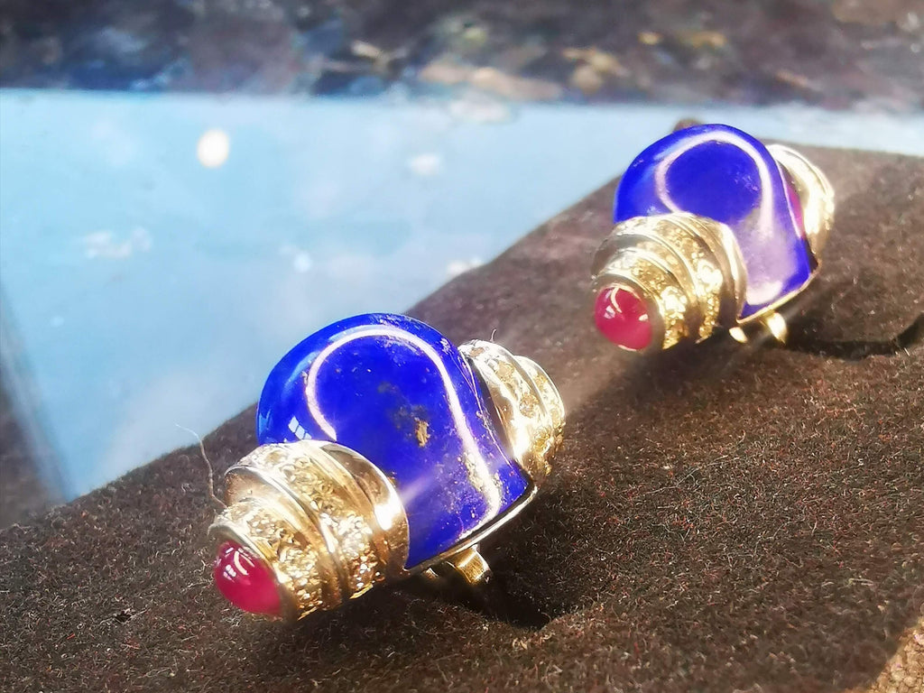 Art Deco Cufflinks Lapis Lazuli