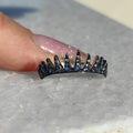 Vintage Crown 18k White Gold Ring: Natural Blue Sapphire