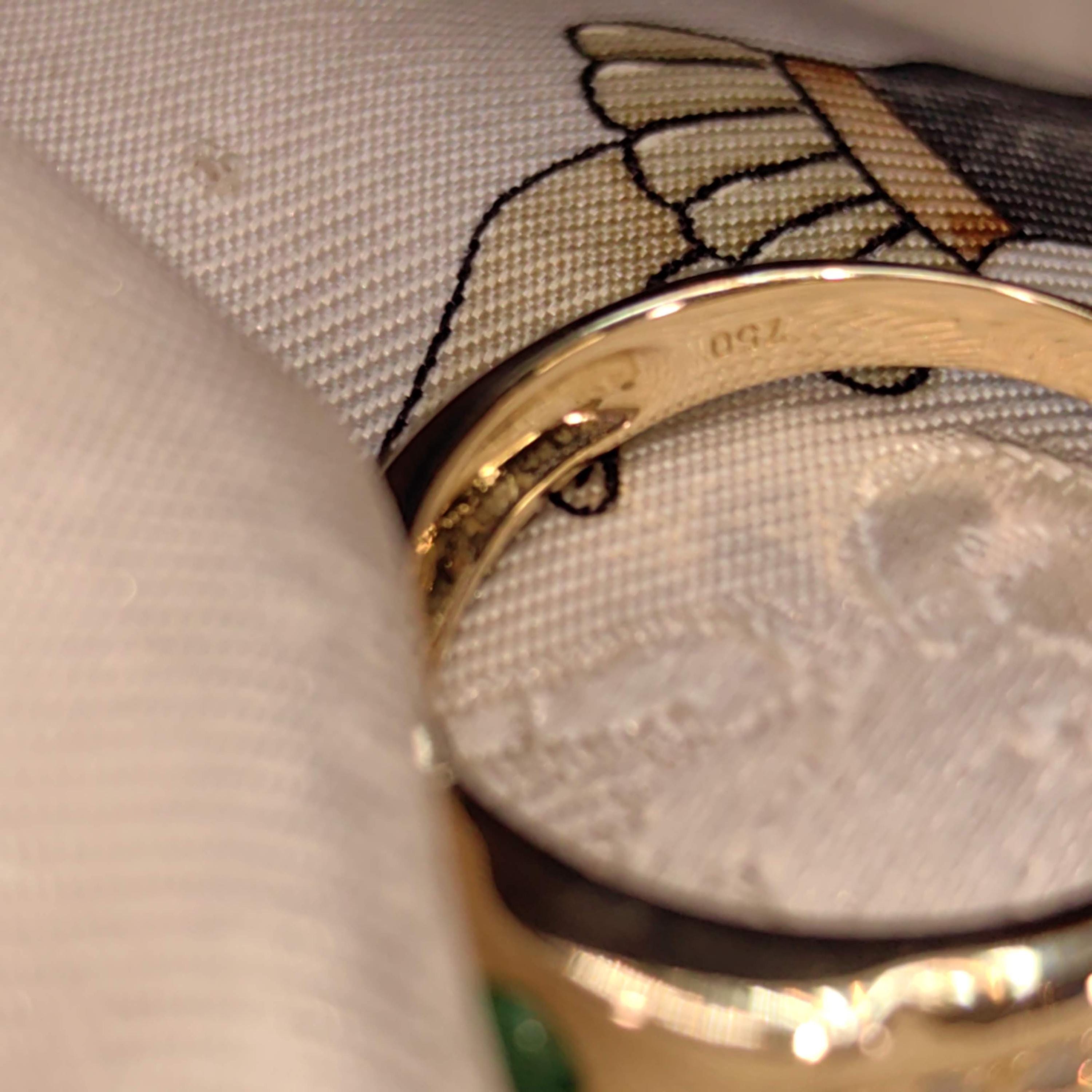 Vintage 18k Gold Emerald Diamond Ring: Dainty Stackable Band