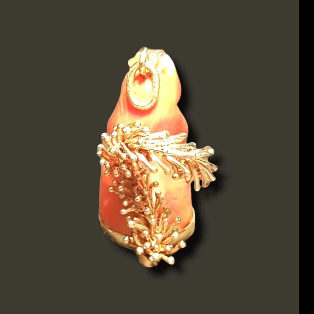 Coral squirrel pendant