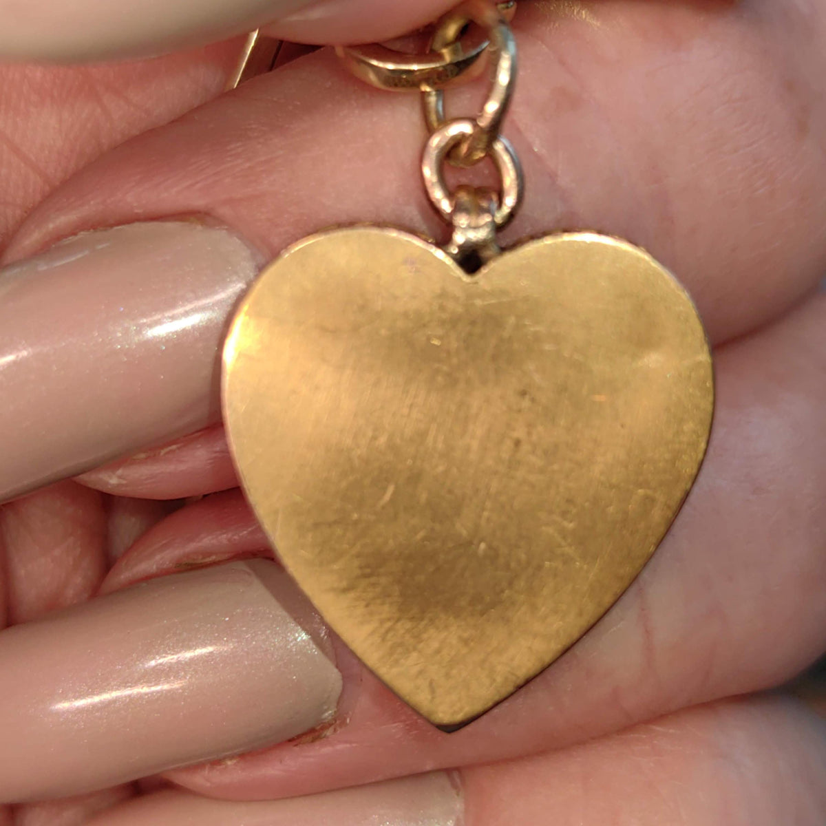 Victorian 14k Gold Heart Pendant: Diamond Sapphire Floral Necklace, 1880s Antique Charm