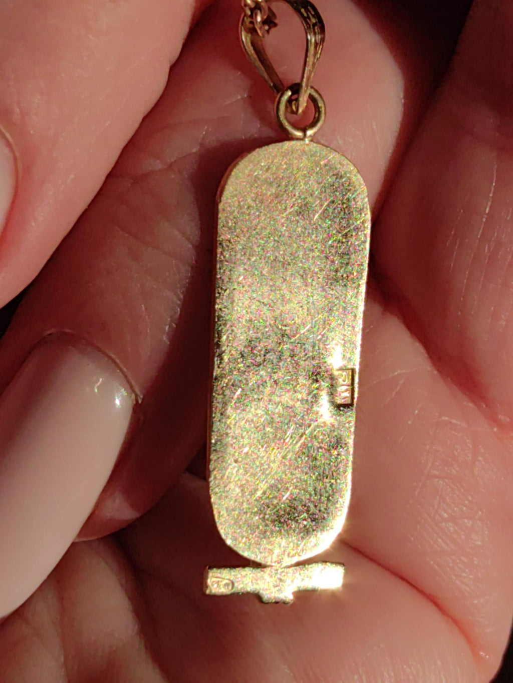 Vintage 18K Gold Egyptian Revival Hieroglyph Pendant Charm