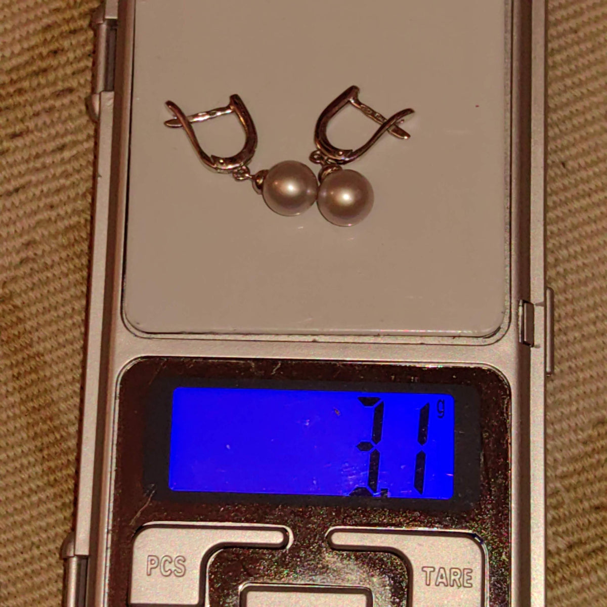 14k Hallmarked Solid White Gold Vintage Elegant Classic Minimalist Pearl Earrings Gift for Her Present