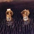 Vintage 0.18ct Diamond Solitaire Natural Elegant Classic Stud Earrings 14k  Yellow Gold Solitaire Earrings Gift for Her girlfriend Wedding