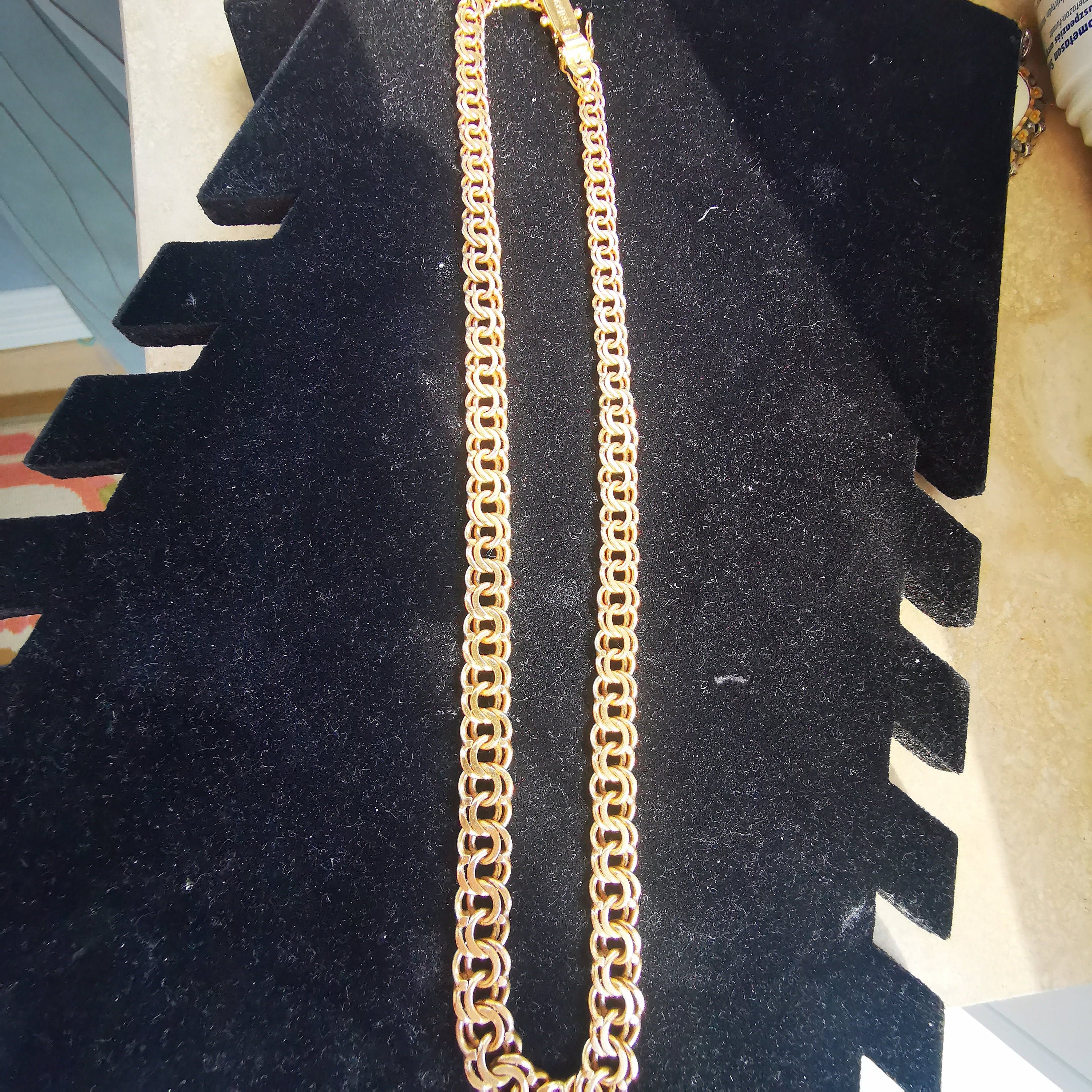 Vintage Bismarck 18k Gold Chain Necklace: Handmade 47.6 gr Solid Gold