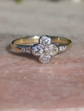 Art Deco 1920s Old European Diamond Engagement Ring 14k Yellow Gold Hungarian Hallmarked Antique Fine Jewelry Gift for Her