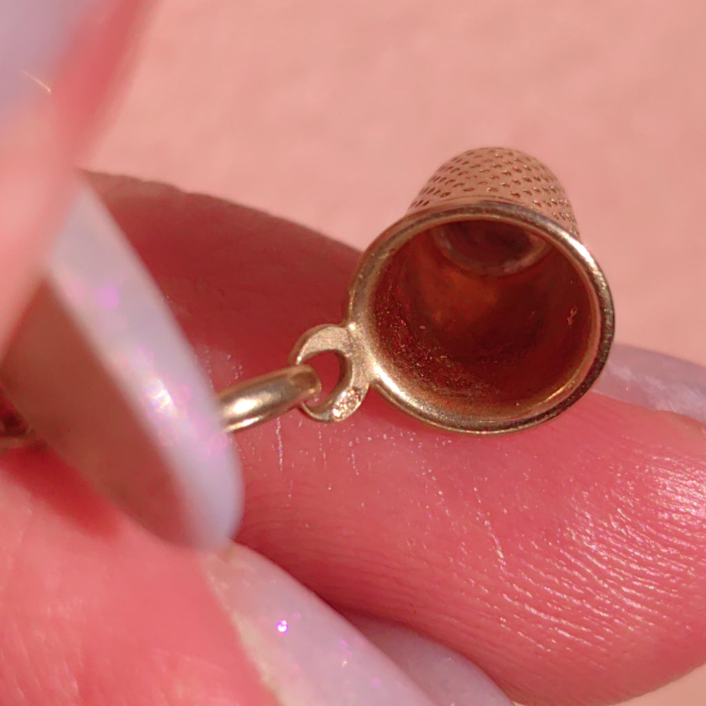 Rare 18k Solid Gold Thimble: Antique Sewing Accessory Charm