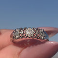 Natural Diamond 14K Solid White Gold Elegant Antique Mid Century Engagement Ring Gift for Her Present