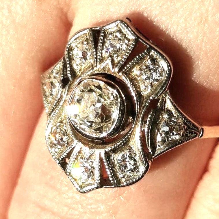 RESERVED!!! Art Deco Diamond Gold Ring from the 1920s