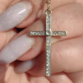 1920s Art Deco Diamond Solid Hallmarked 18k white Gold Catholic Cross Crucifix Pendant Antique Vintage Elegant Christian Statement Gift