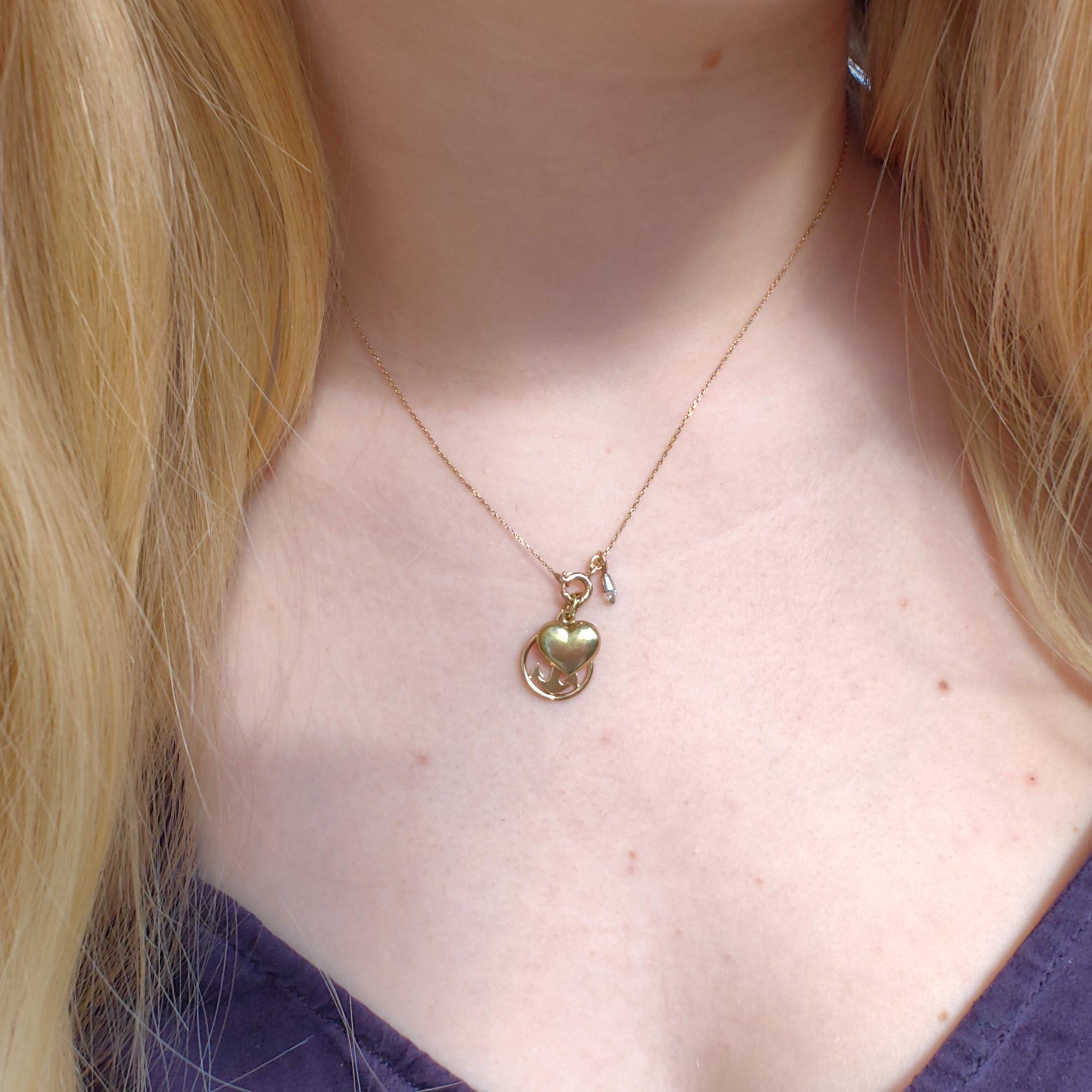 Antique 14k Solid Yellow Gold Anchor Dainty Pendant Nautical Sea Ship Charm for Bracelet or Necklace Gift Present