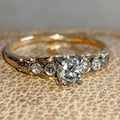 Vintage Antique 0.41 ct. Diamond Solid Yellow Gold Band Ring Engagement Ring