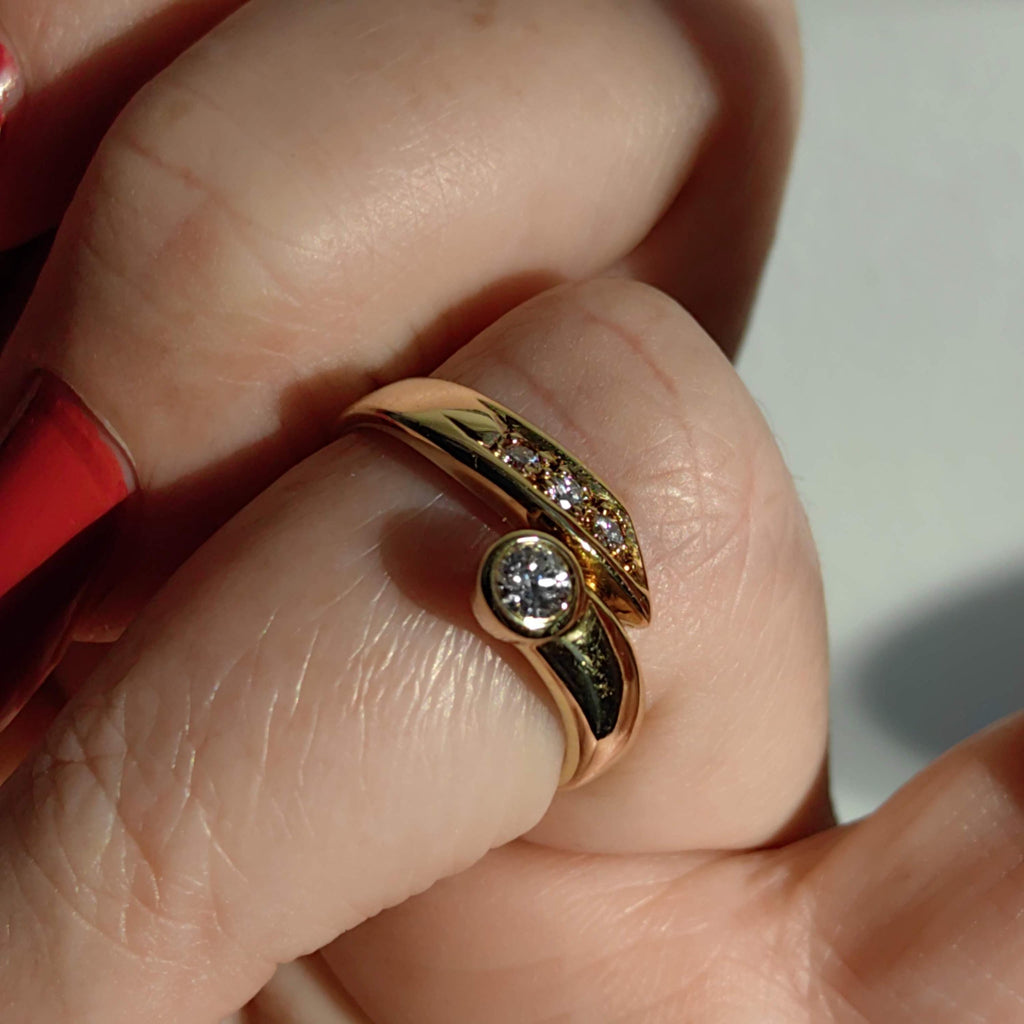 14K Yellow Gold Diamond Engagement Ring - 0.26 ct, Size 8.5