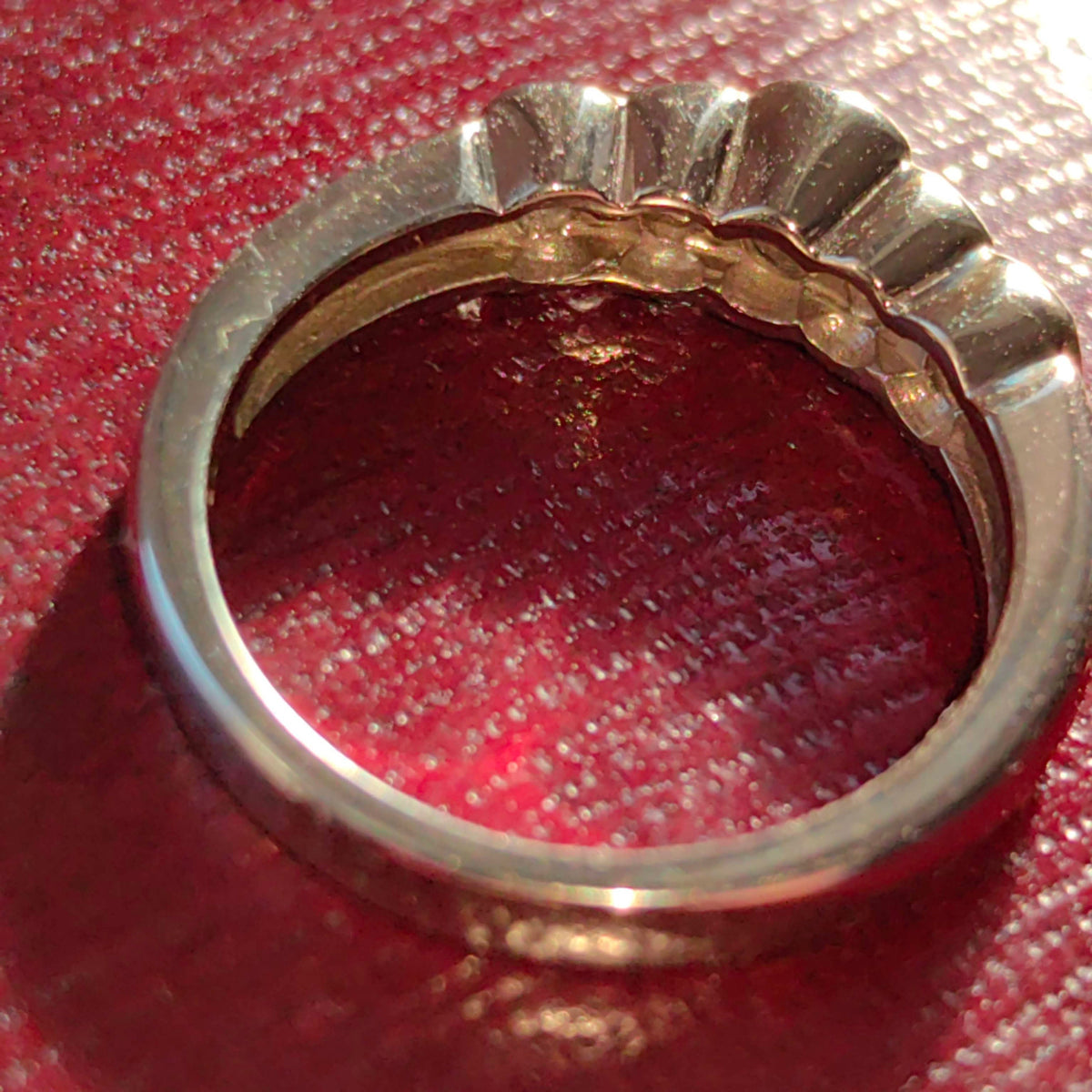 Vintage Cubic Zirconia 10k Gold Half Eternity Bezel Set Wedding Band Ring Promise Ring
