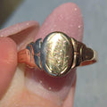 1900s 14k Yellow Gold Signet Ring: Antique Hallmarked Statement Jewelry