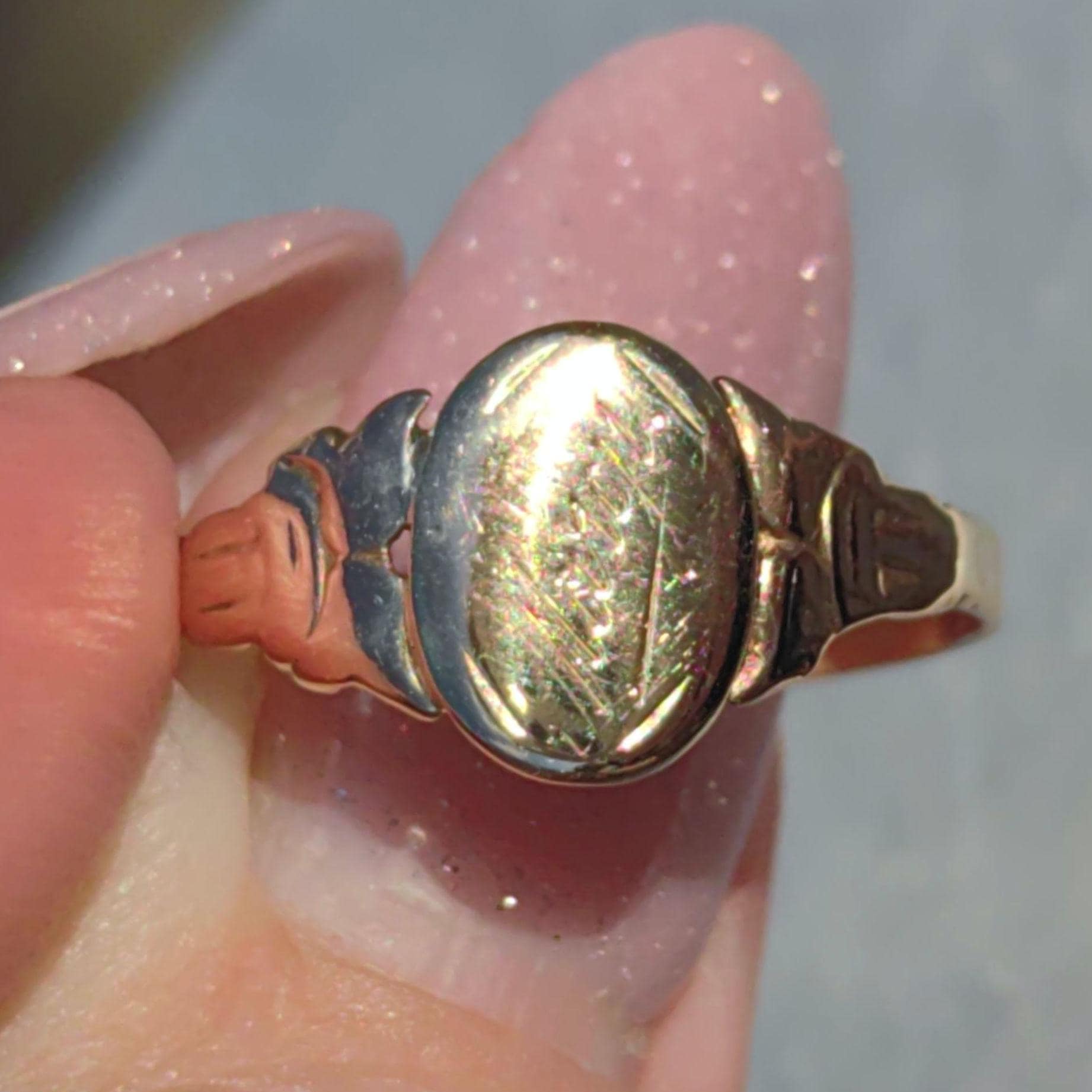 1900s 14k Yellow Gold Signet Ring: Antique Hallmarked Statement Jewelry