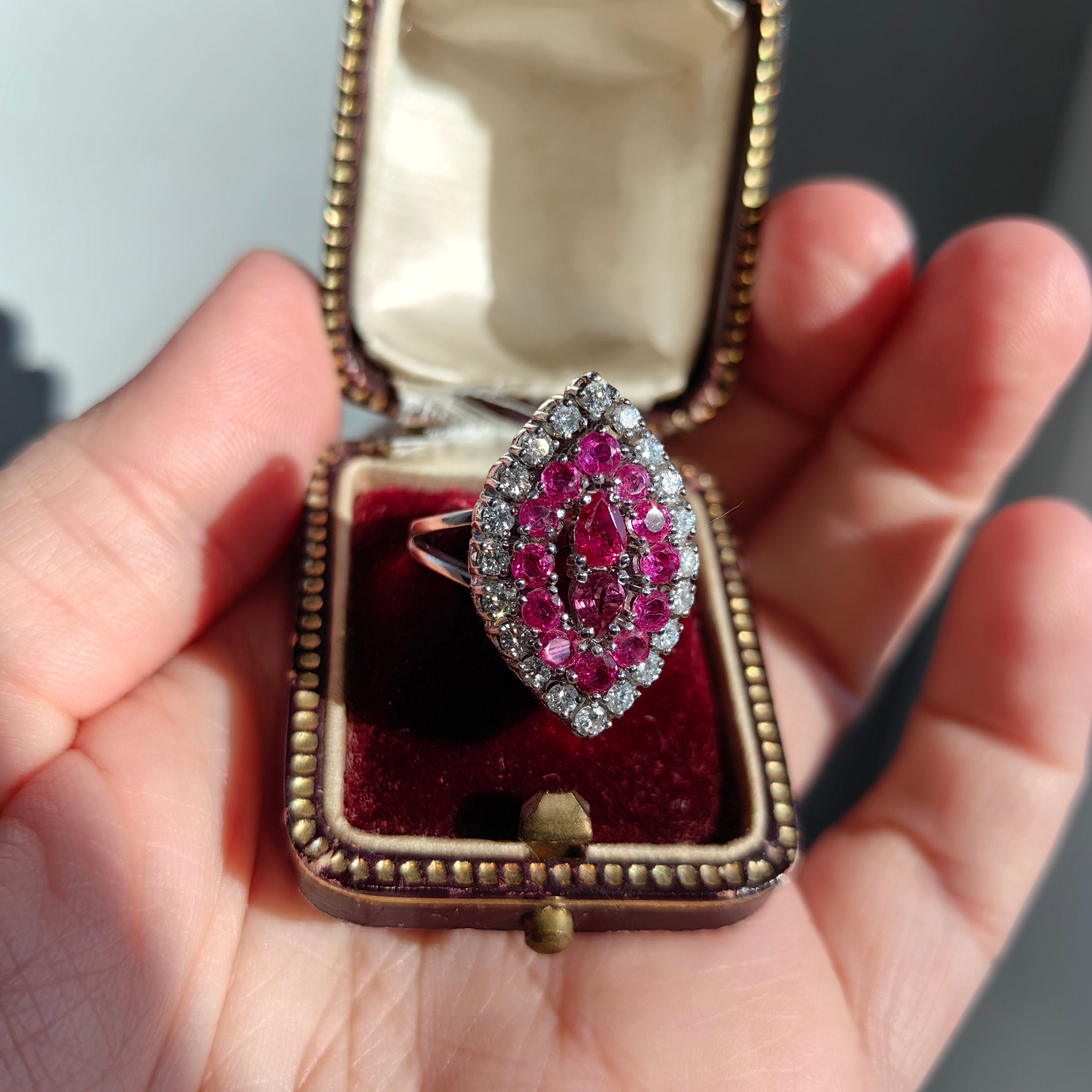 Vintage Antique Art Deco Ruby and Diamond Ring