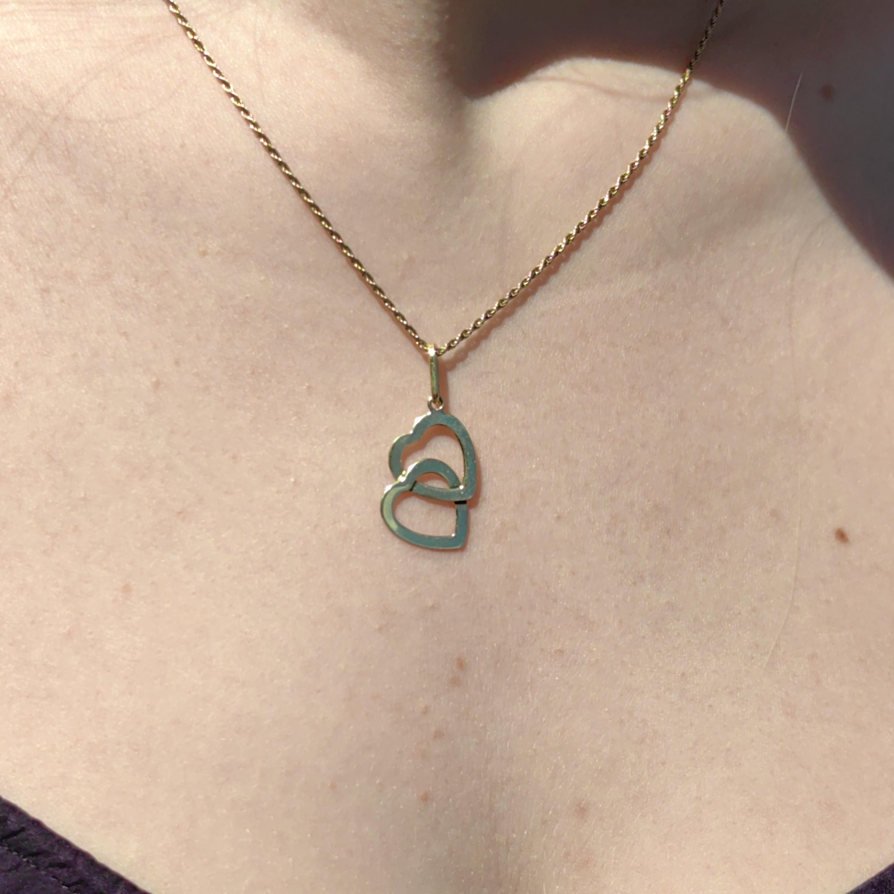 14k Yellow Gold Heart Pendant: Vintage Romantic Love Gift