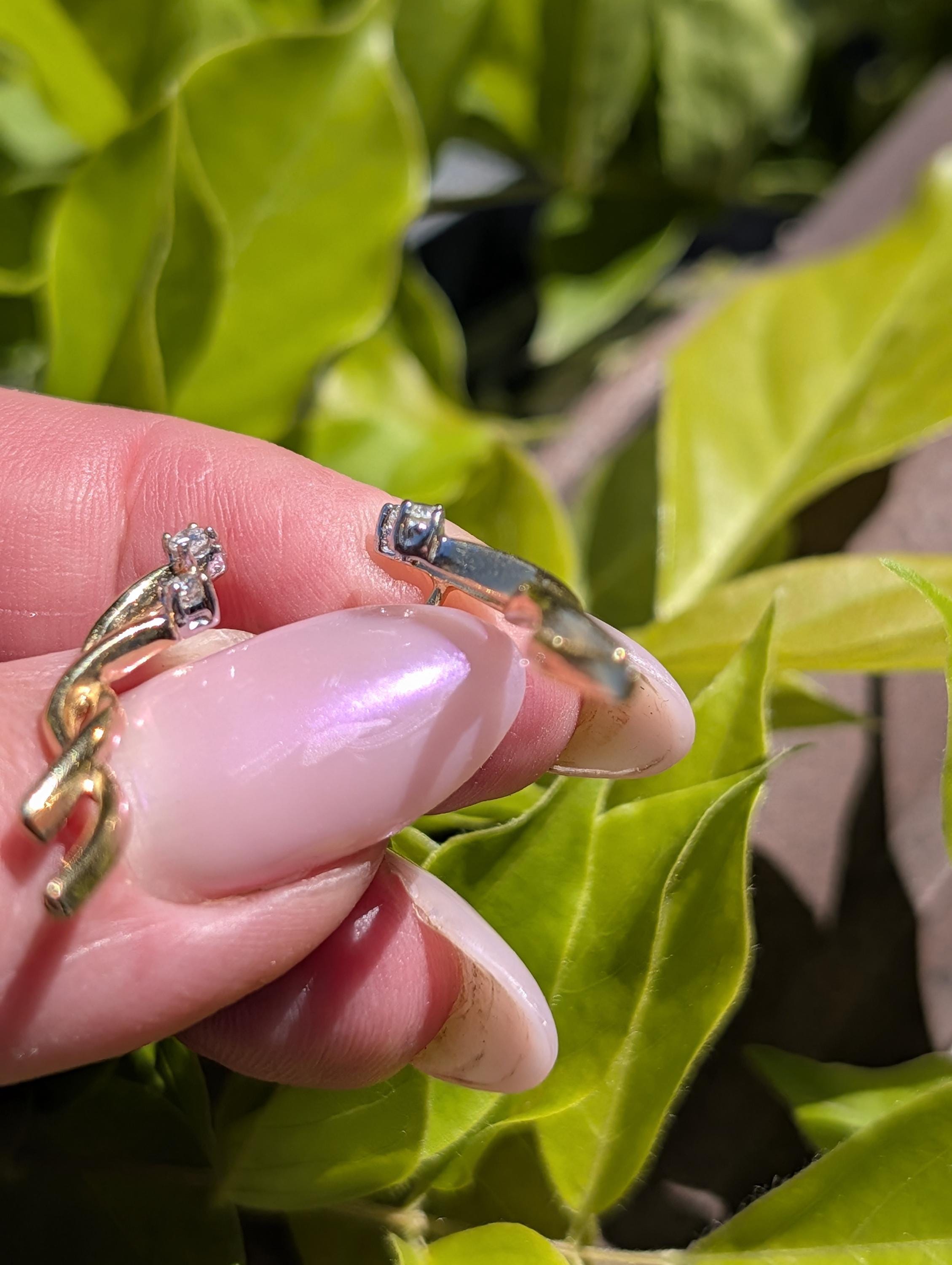Diamond Stud Earrings 14k Yellow Gold White Crown Setting Natural Brilliant Cut Push Back Fine Jewelry Gift for Her Him Pair