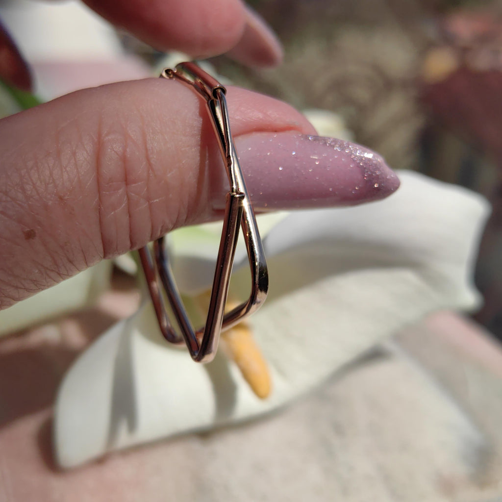 Vintage 14k Yellow Gold Square Hoop Earrings: Minimalist Geometric Jewelry