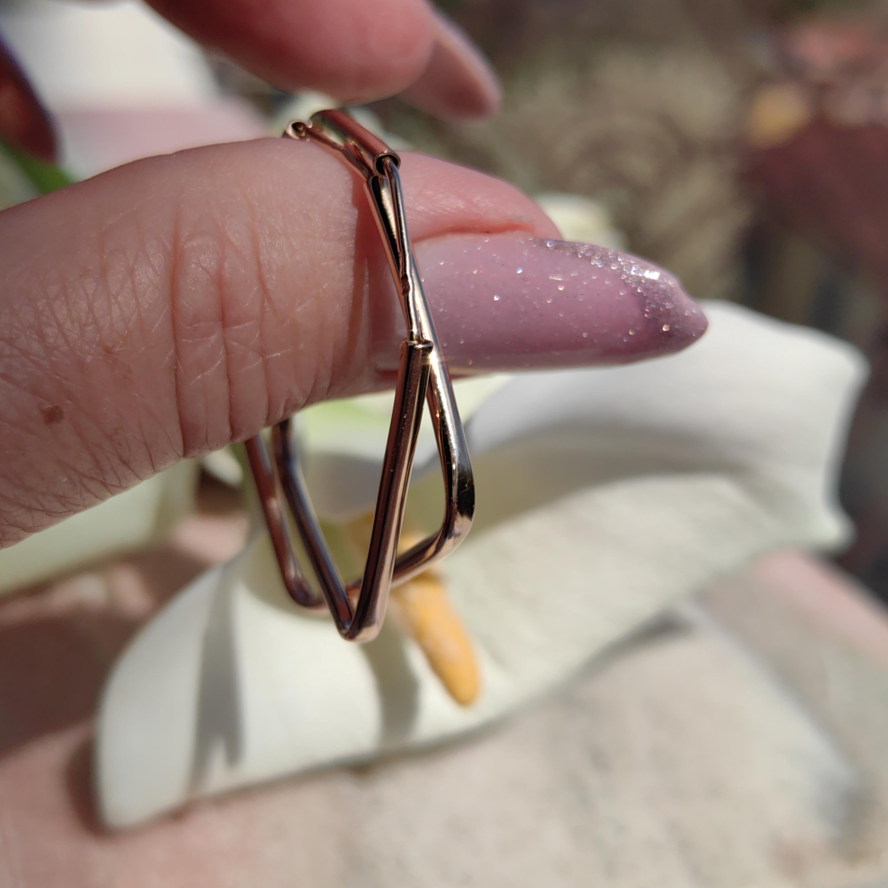 Vintage 14k Yellow Gold Square Hoop Earrings: Minimalist Geometric Jewelry