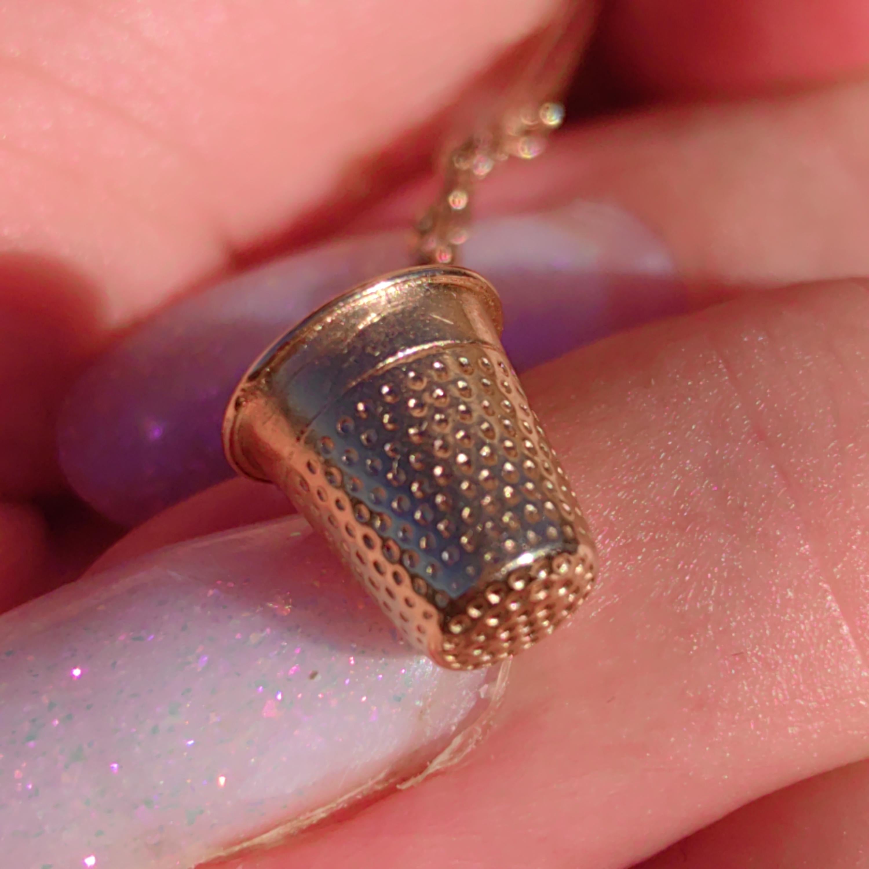 Rare 18k Solid Gold Thimble: Antique Sewing Accessory Charm