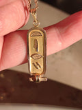 Vintage 18K Gold Egyptian Revival Hieroglyph Pendant Charm