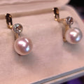 Art Deco Natural Pearl Earrings Rose Diamond 18k Solid Yellow Gold Handmade 1920s Antique Vintage  Elegant latch Back Closure Gift for Her