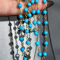 18k Yellow Gold Turquoise Statement Necklace – Mid Century Antique Filigree Collar