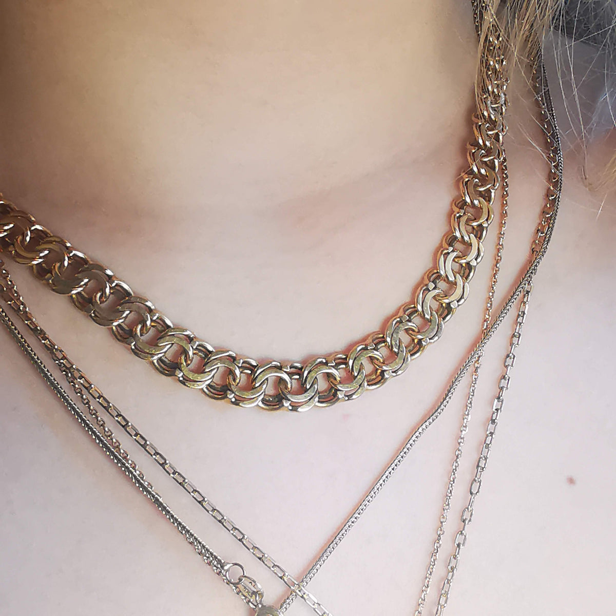 Vintage Bismarck 18k Gold Chain Necklace: Handmade 47.6 gr Solid Gold