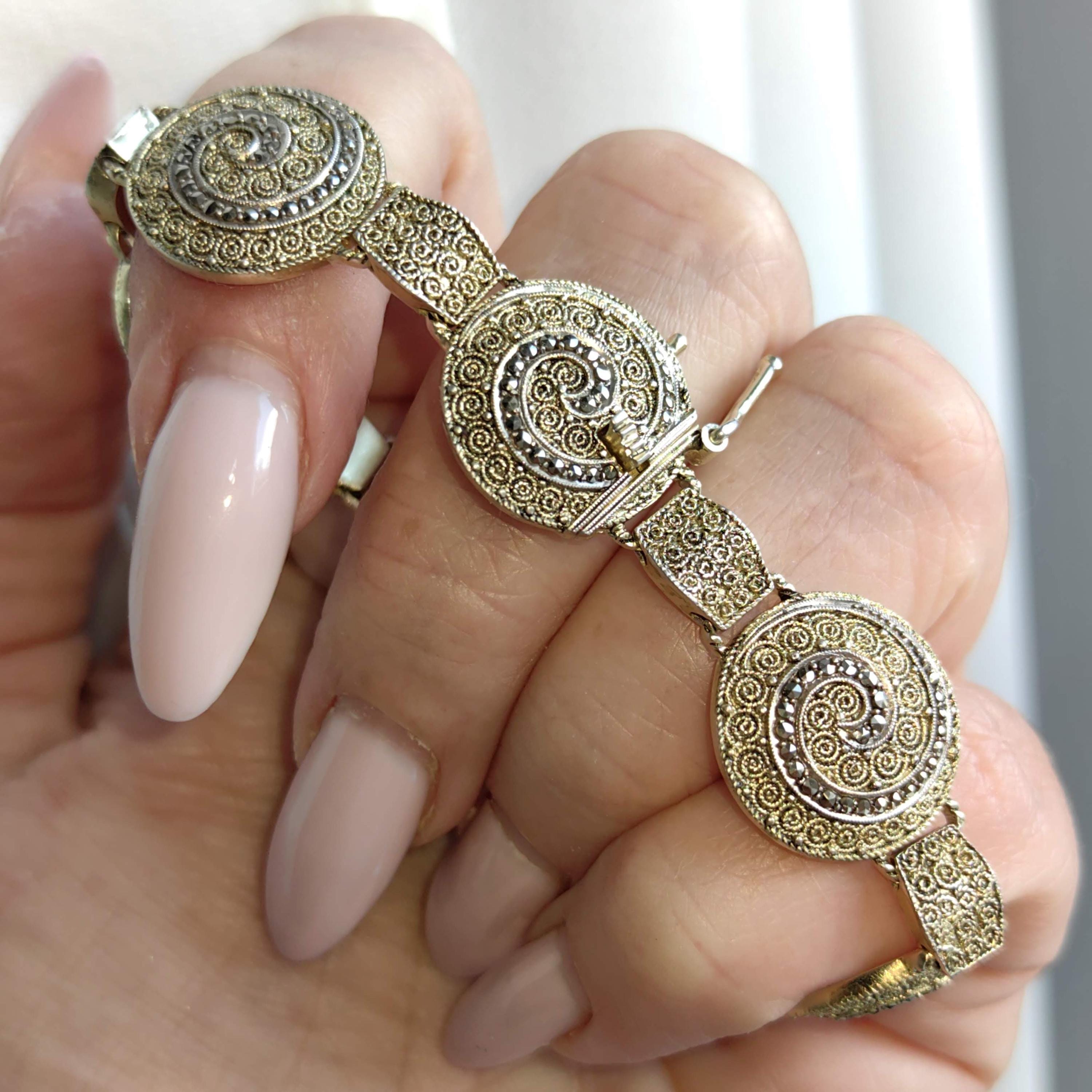 Art Deco Theodor Fahrner Silver Gilt Marcasite Bracelet