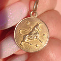 Vintage 14k Yellow Gold Taurus Pendant: Antique Zodiac Charm