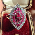 Vintage Antique Art Deco Ruby and Diamond Ring