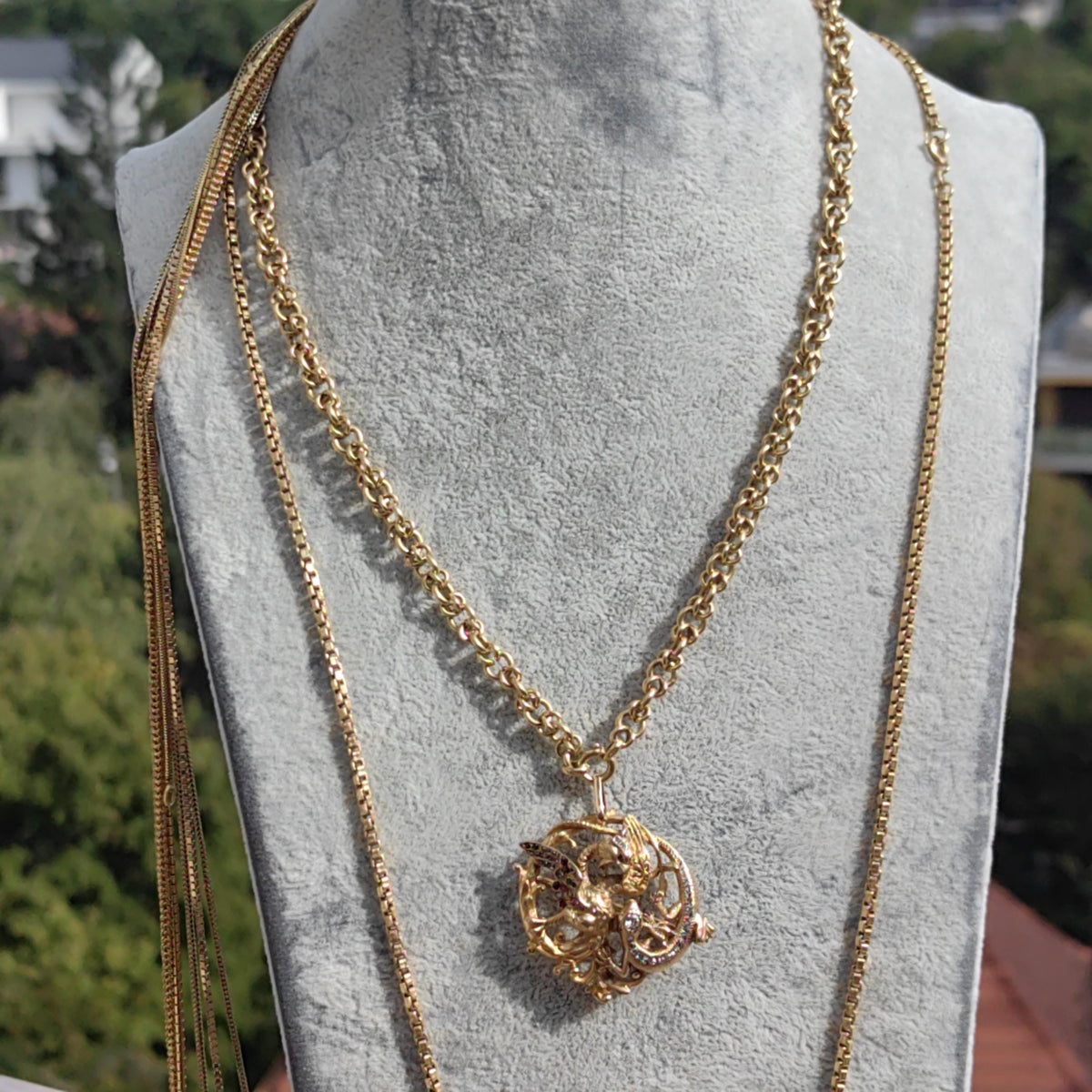 18k 750 Hallmarked Solid Yellow Gold Link Chain Handmade Elegant 46cm Necklace  Victorian Antique Gift for Her Present