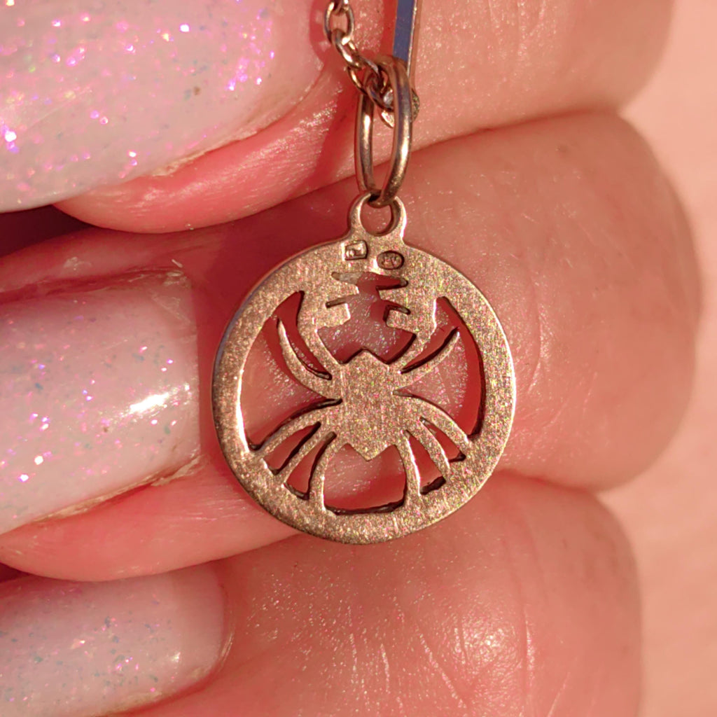 14k Solid Yellow Rose Hallmarked Gold Cancer Zodiac Sign Necklace Pendant Dainty Elegant Vintage Retro Astrology Ocean Sea Charm Gift