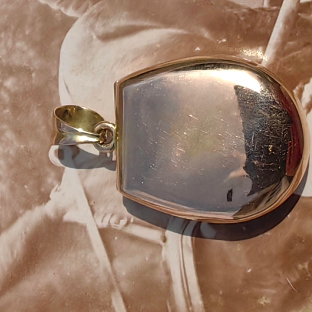 Antique 14k Gold Locket Pendant: Art Nouveau Enamel Horseshoe Design