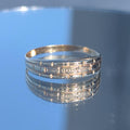 Dainty 14k Solid Yellow Rose Gold Small Elegant Stackable Ring Floral Geometric Vintage Band Gift for Her Present Wedding band