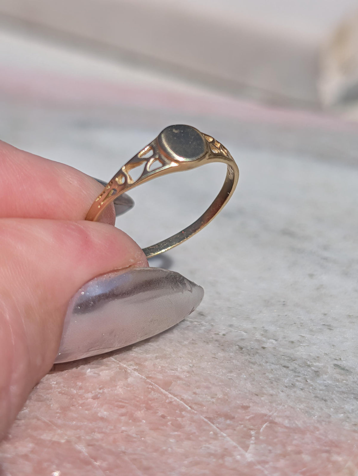 Mid Century 1950s 14k Yellow Gold Ring Band, Hallmarked Vintage Stackable Wedding Band, Dainty Minimalist Gold Ring US 7.5 Gift for Her