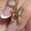 Vintage 18k Gold Poodle Pendant: Mid-Century Dog Charm