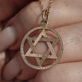 Vintage 14k Gold Star of David Pendant: Chiseled Judaica Charm