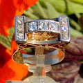 Art Deco 1920s Vintage Diamond 14k Solid Yellow Gold Unisex Chevalier Large Antique Statement Ring Gift Present