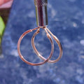 Vintage 14k Solid Yellow Gold 23mm Diameter Hoop Earrings Gypsy Earrings