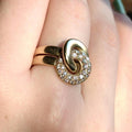 Diamond Knot Ring: 14K Yellow Gold Pavé Engagement Ring, Size 8