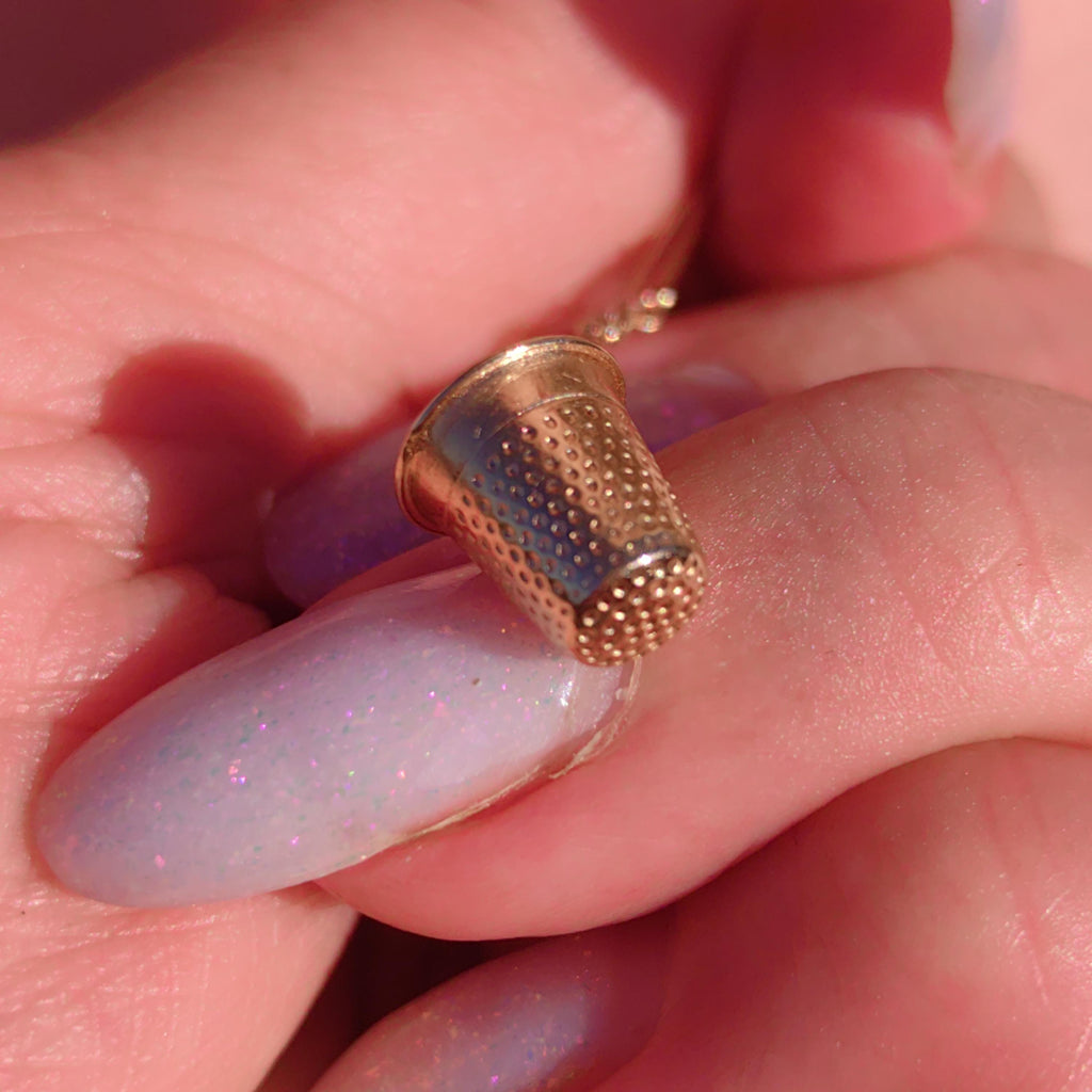 Rare 18k Solid Gold Thimble: Antique Sewing Accessory Charm